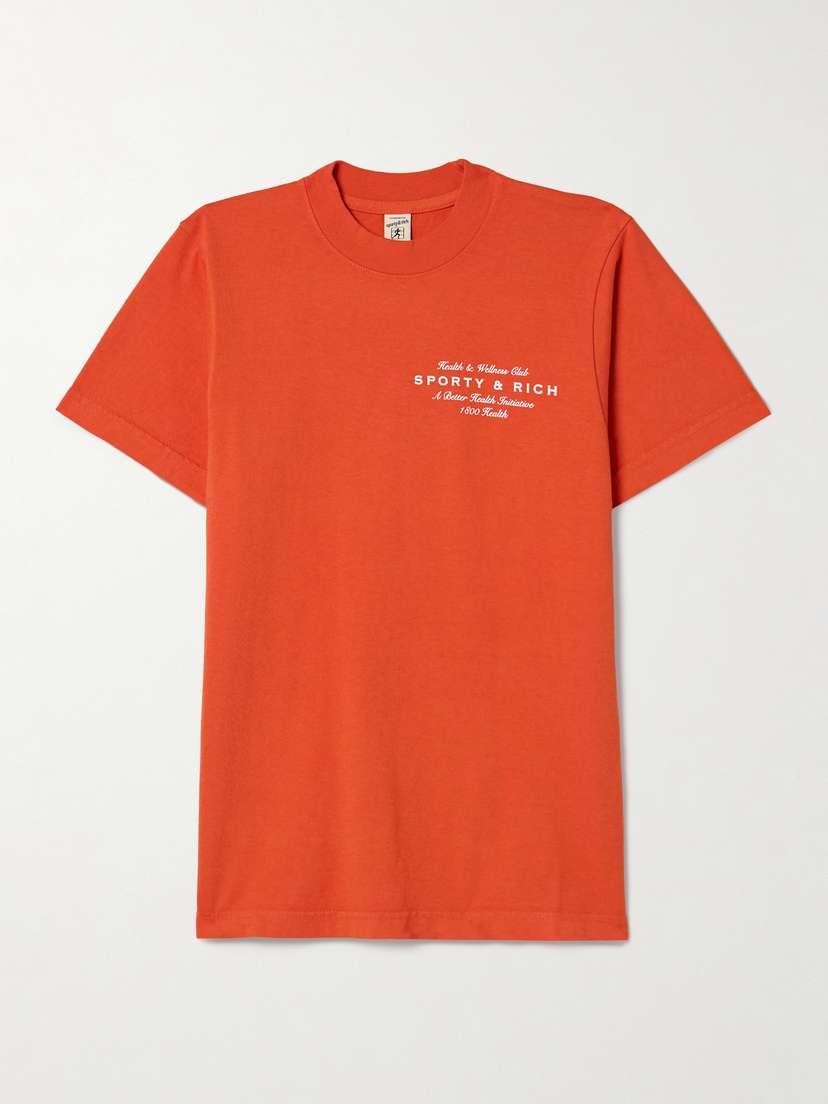 Sporty & Rich Health Initiative Printed Cotton-jersey T-shirt