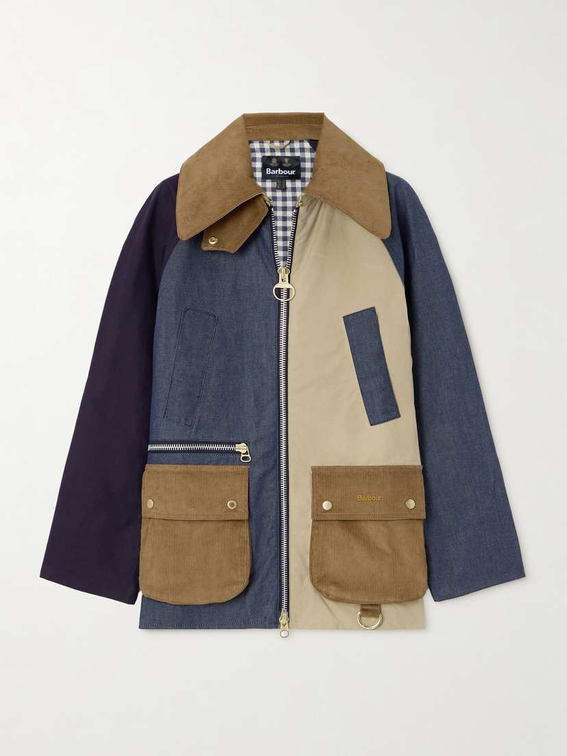 Barbour Gunnerside Paneled Cotton-canvas, Denim And Corduroy Jacket - UK 18