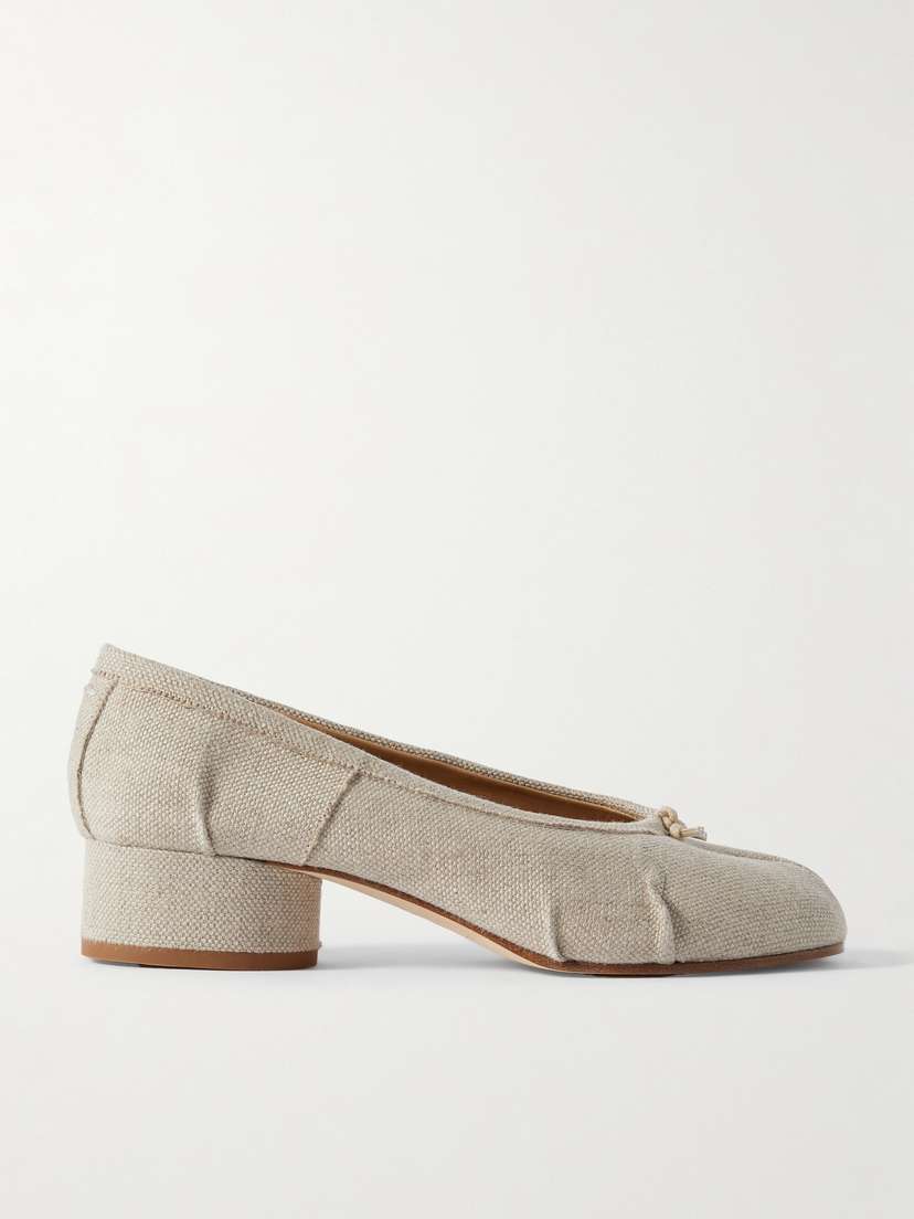 Maison Margiela Tabi Split-toe Linen-canvas Ballet Flats