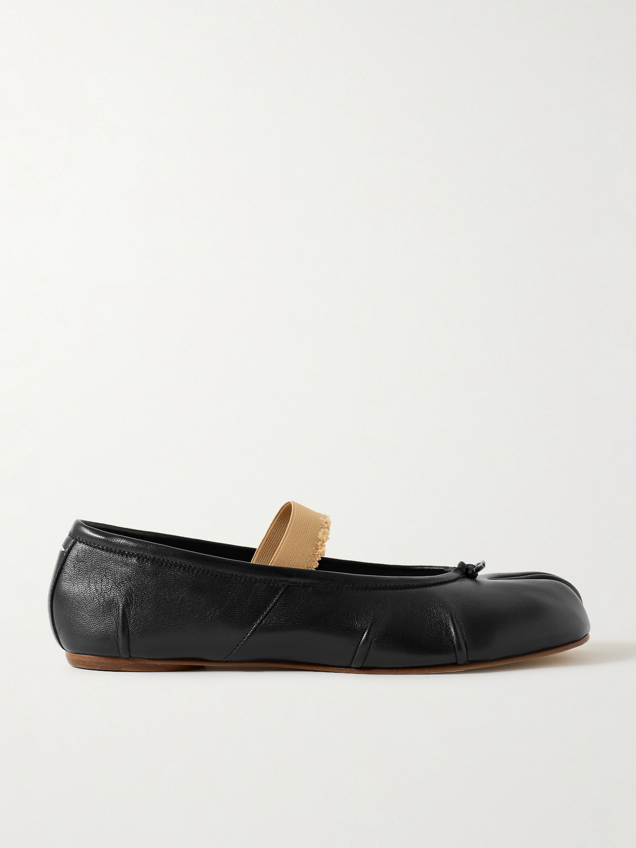 Maison Margiela Tabi Split-toe Leather Ballet Flats In Black