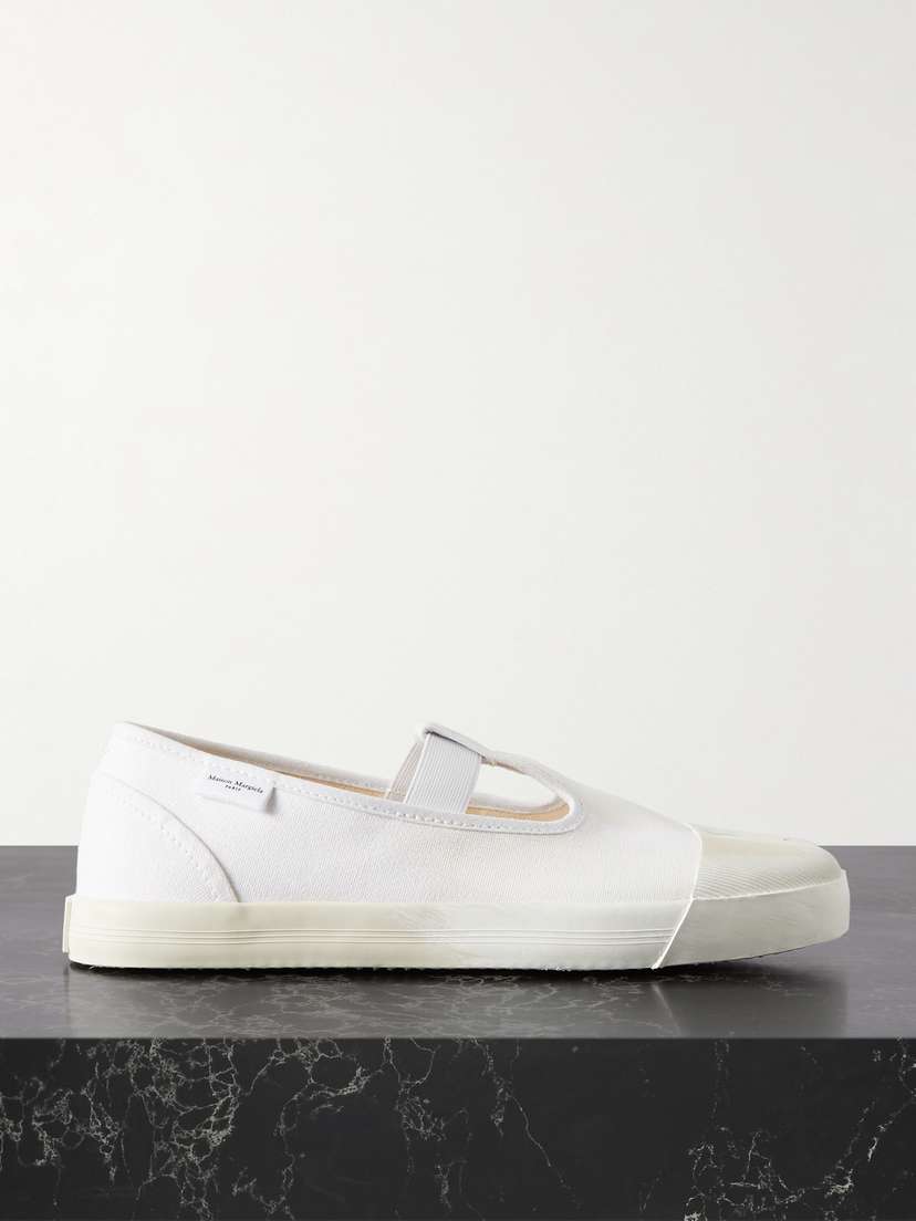 Maison Margiela Tabi On The Deck Distressed Canvas Sneakers