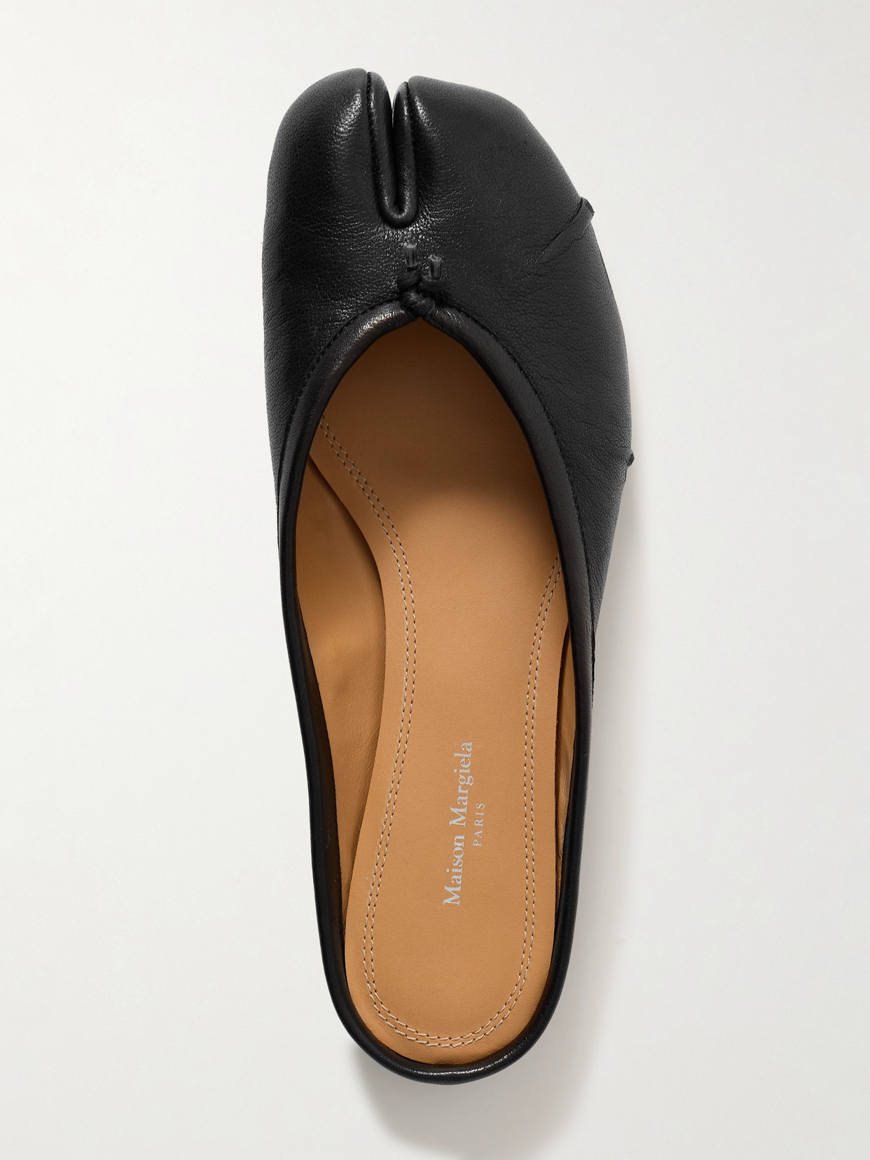 Maison Margiela Tabi Calf Leather Flat Mules In Black