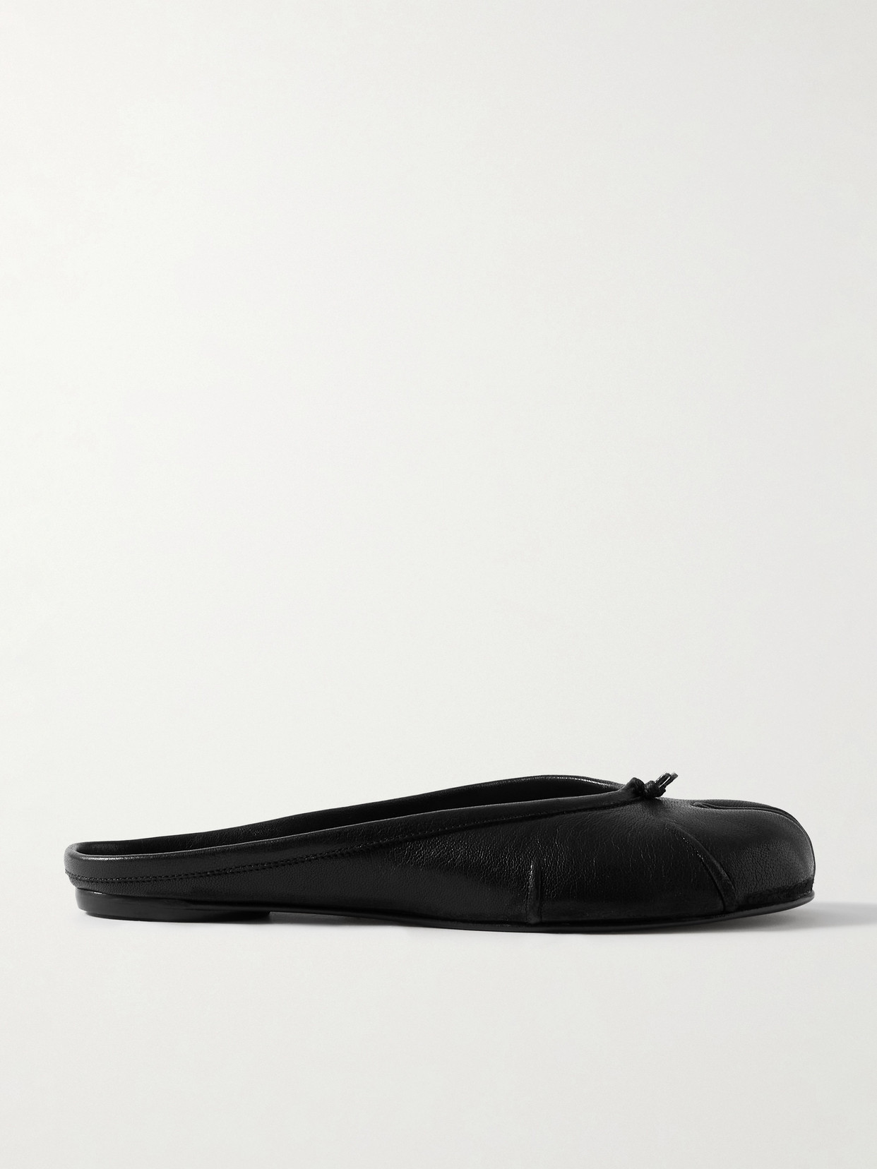 Maison Margiela Tabi Split-toe Leather Slippers In Black