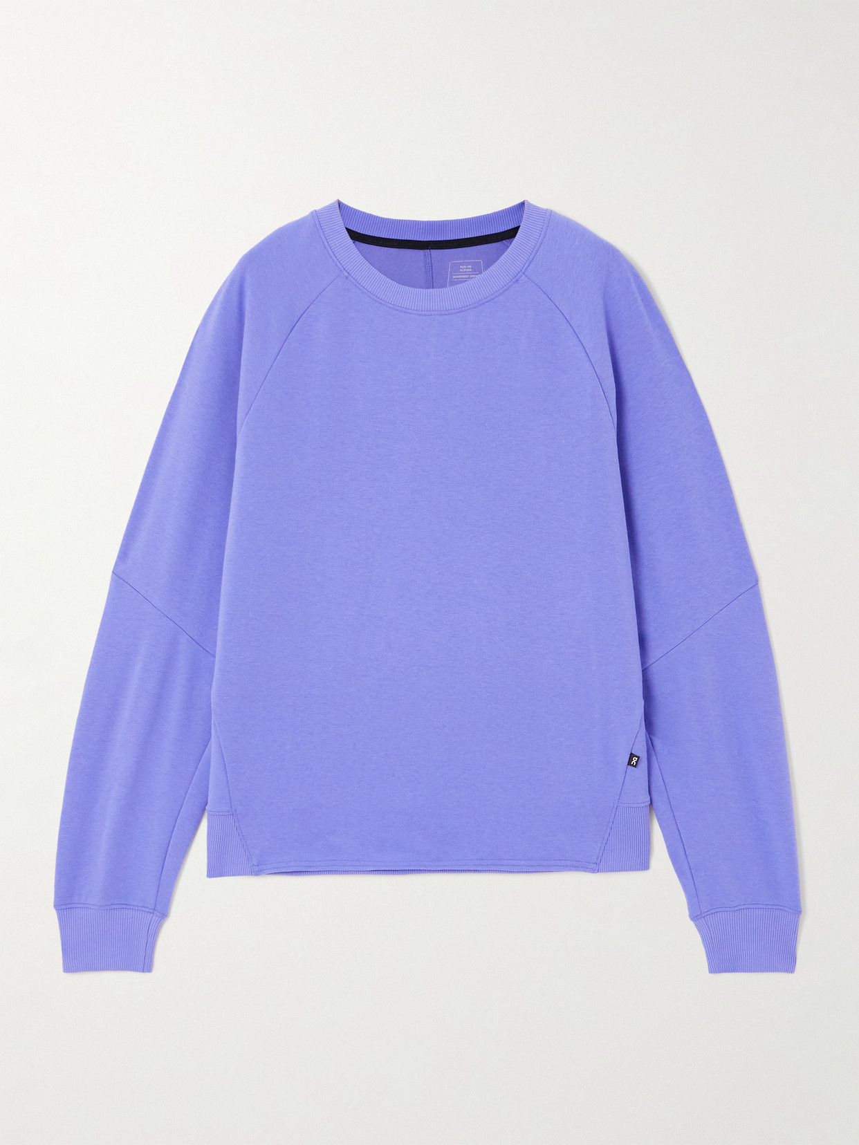 Shop On Movement Mesh-trimmed Stretch-jersey Sweater In Purple