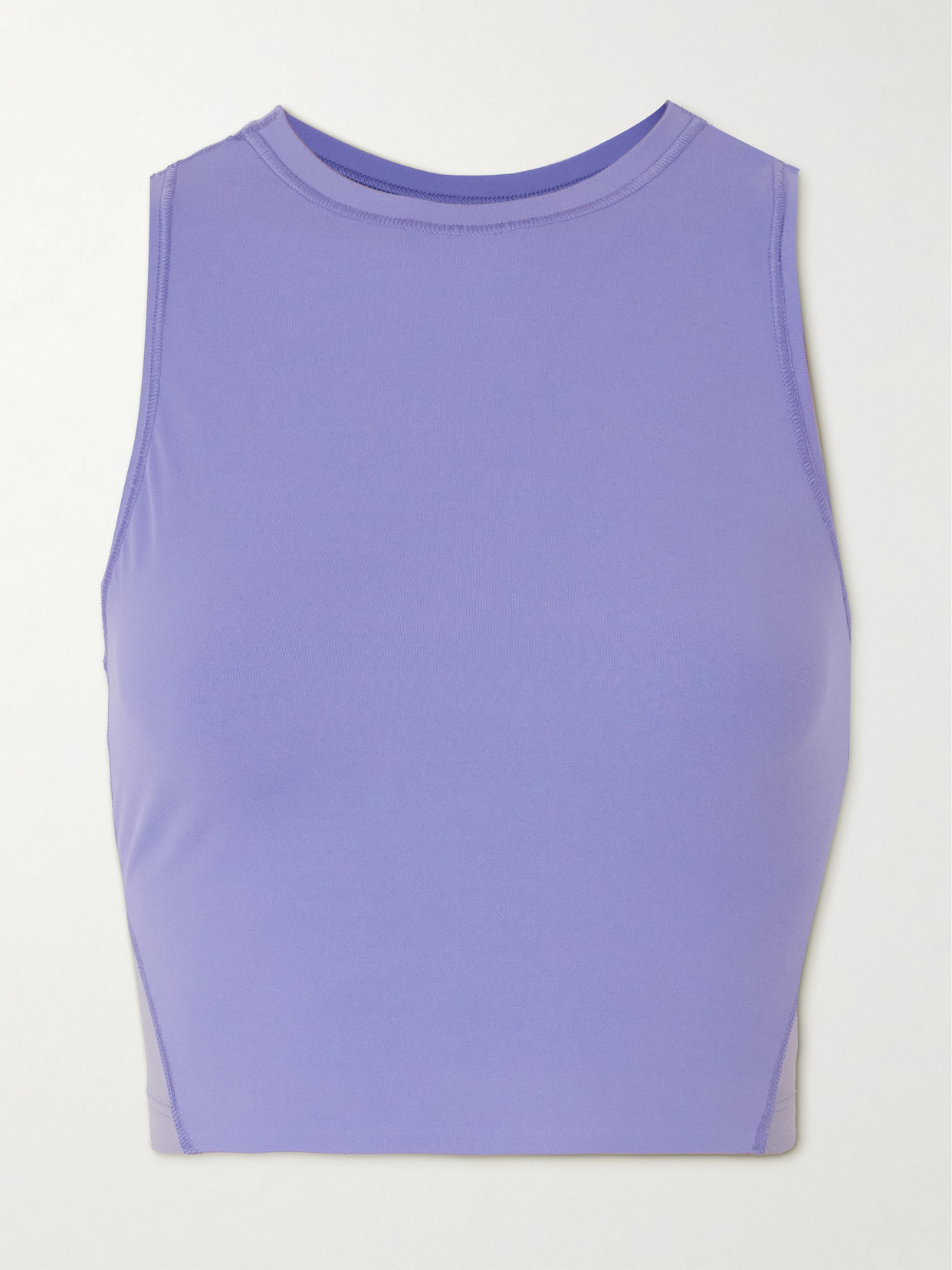 On Cropped Stretch Recycled-jersey Top In Purple