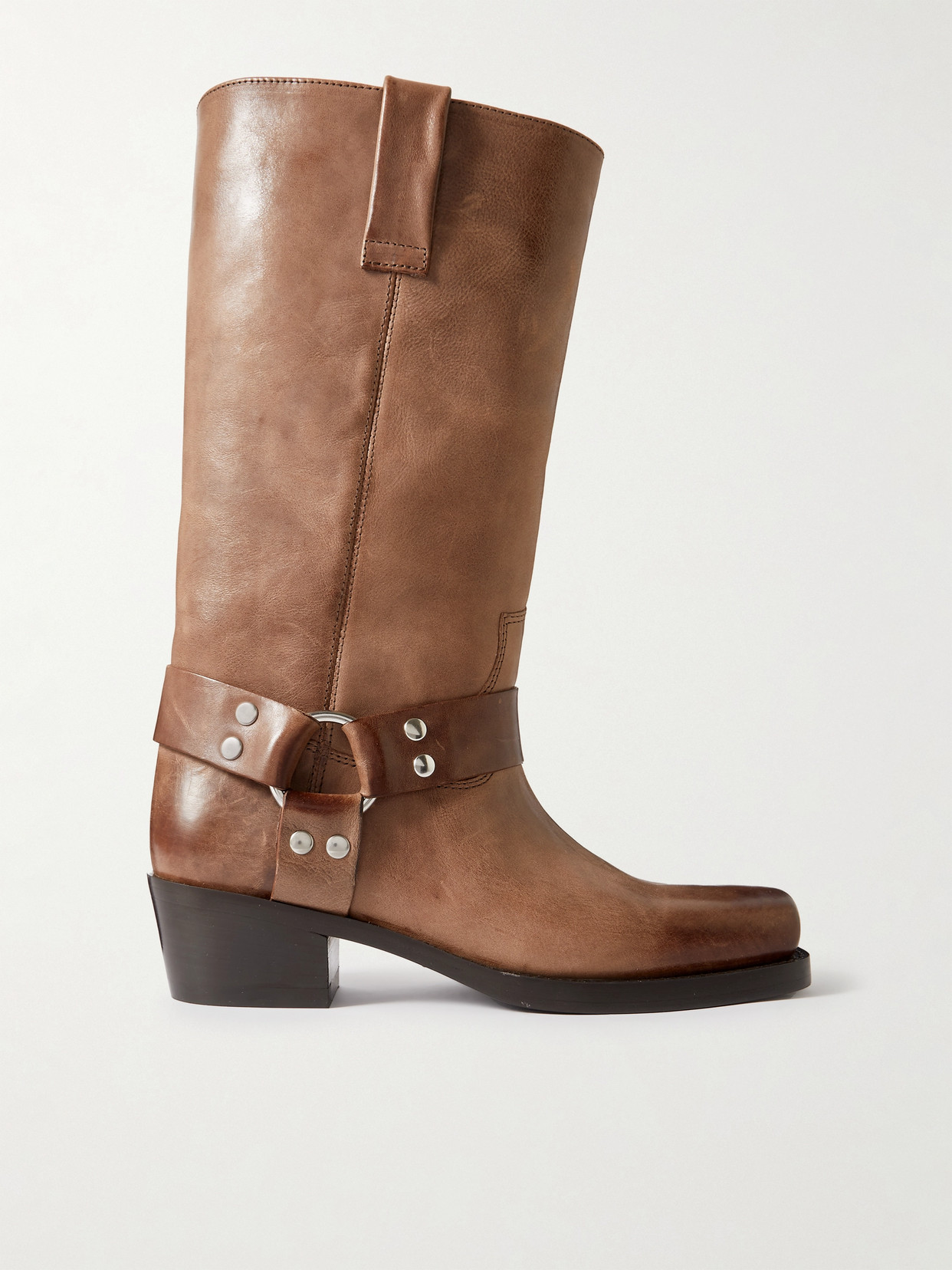 Paris Texas - Roxy Embellished Leather Knee Boots - Brown