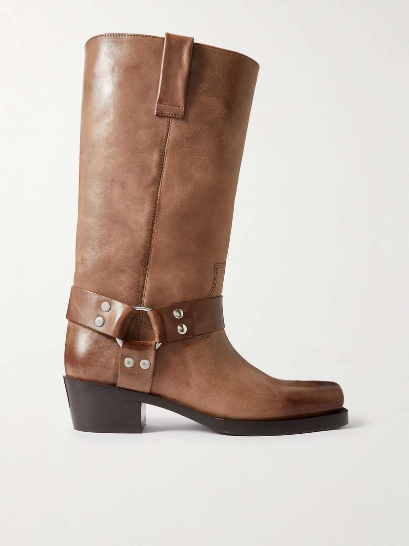 Paris Texas Roxy Embellished Leather Knee Boots