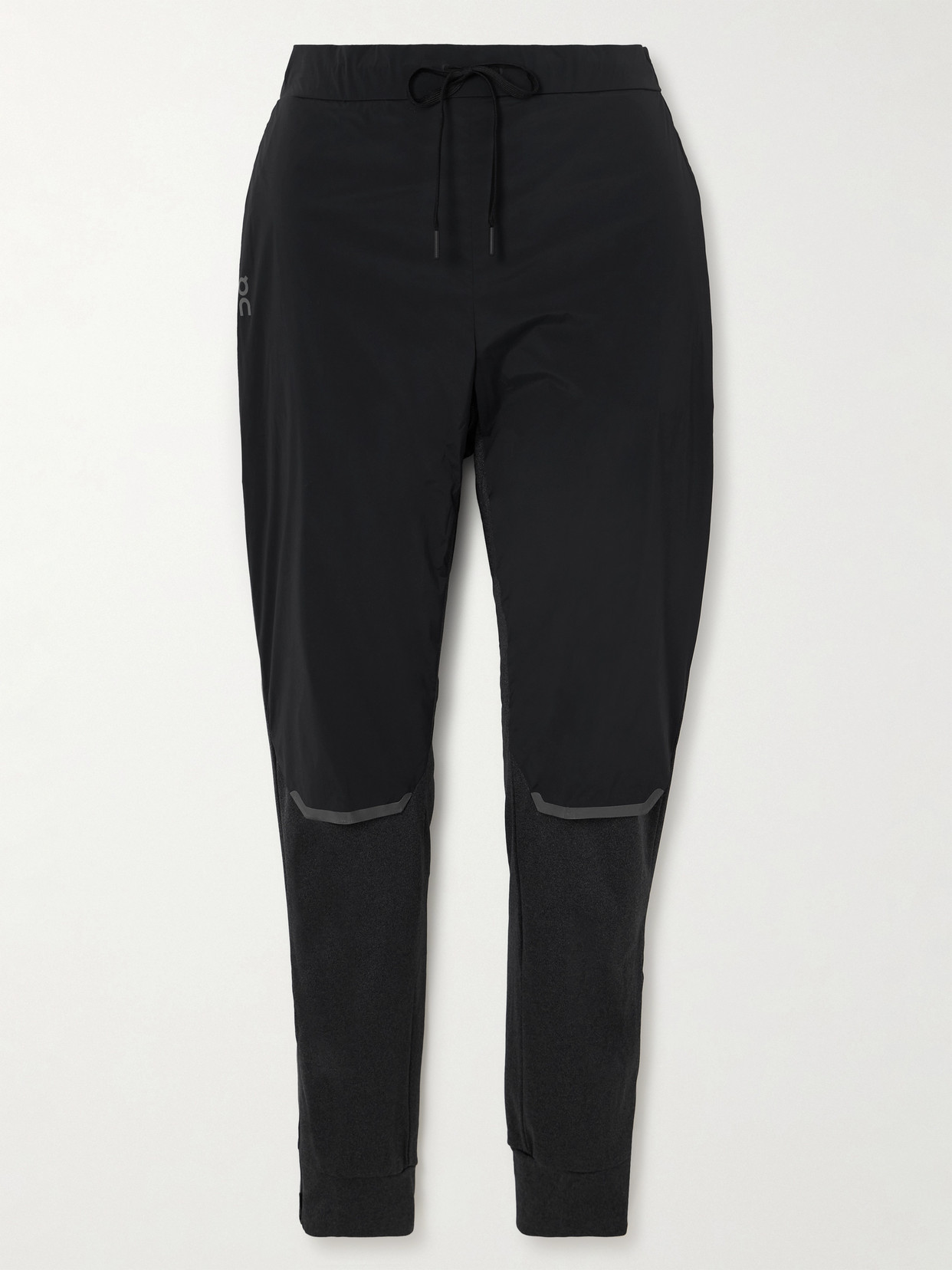 On Weather Stretch Recycled-shell And Jersey Track Pants In Black