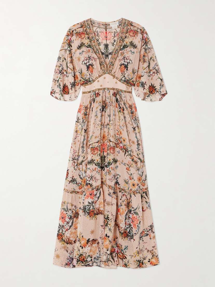Camilla Crystal-embellished Printed Silk Crepe De Chine Maxi Dress