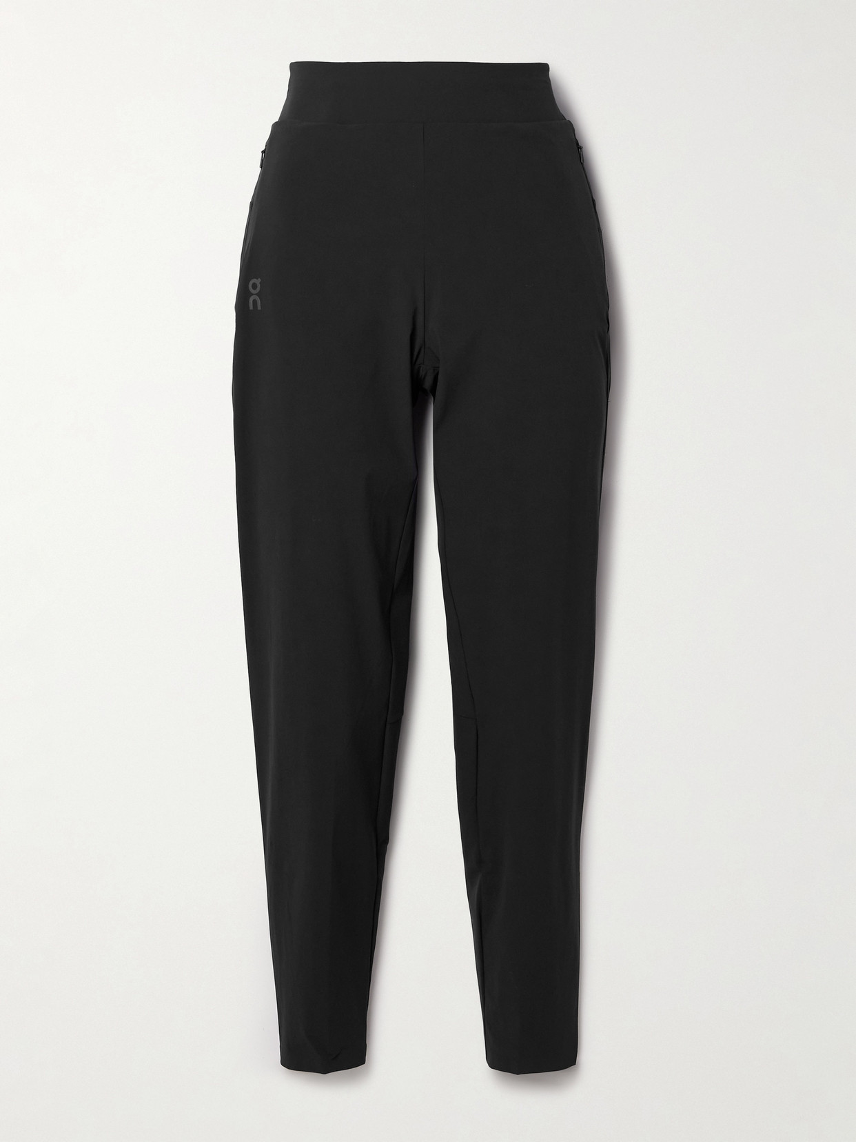 On Stretch Recycled-shell Tapered Track Pants In Black