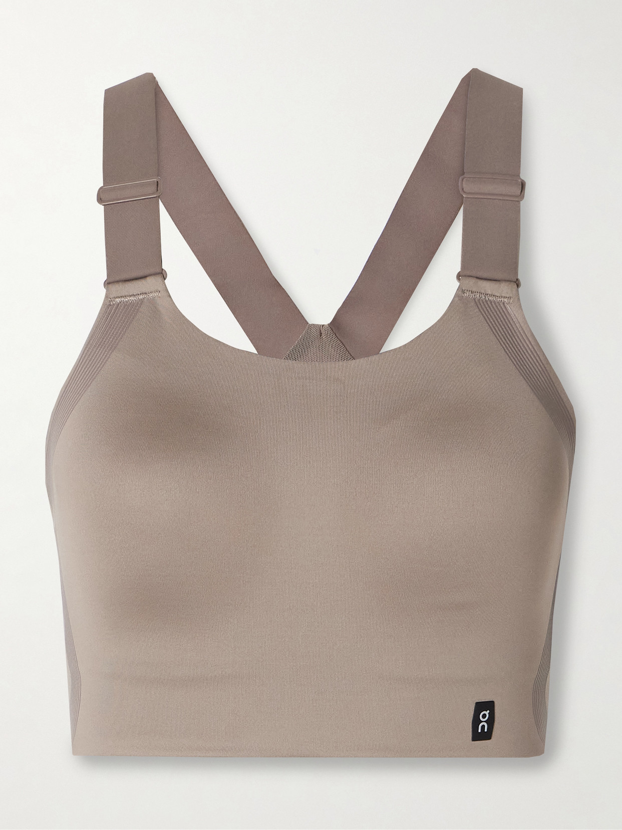 On Performance Stretch Recycled Sports Bra In Gray