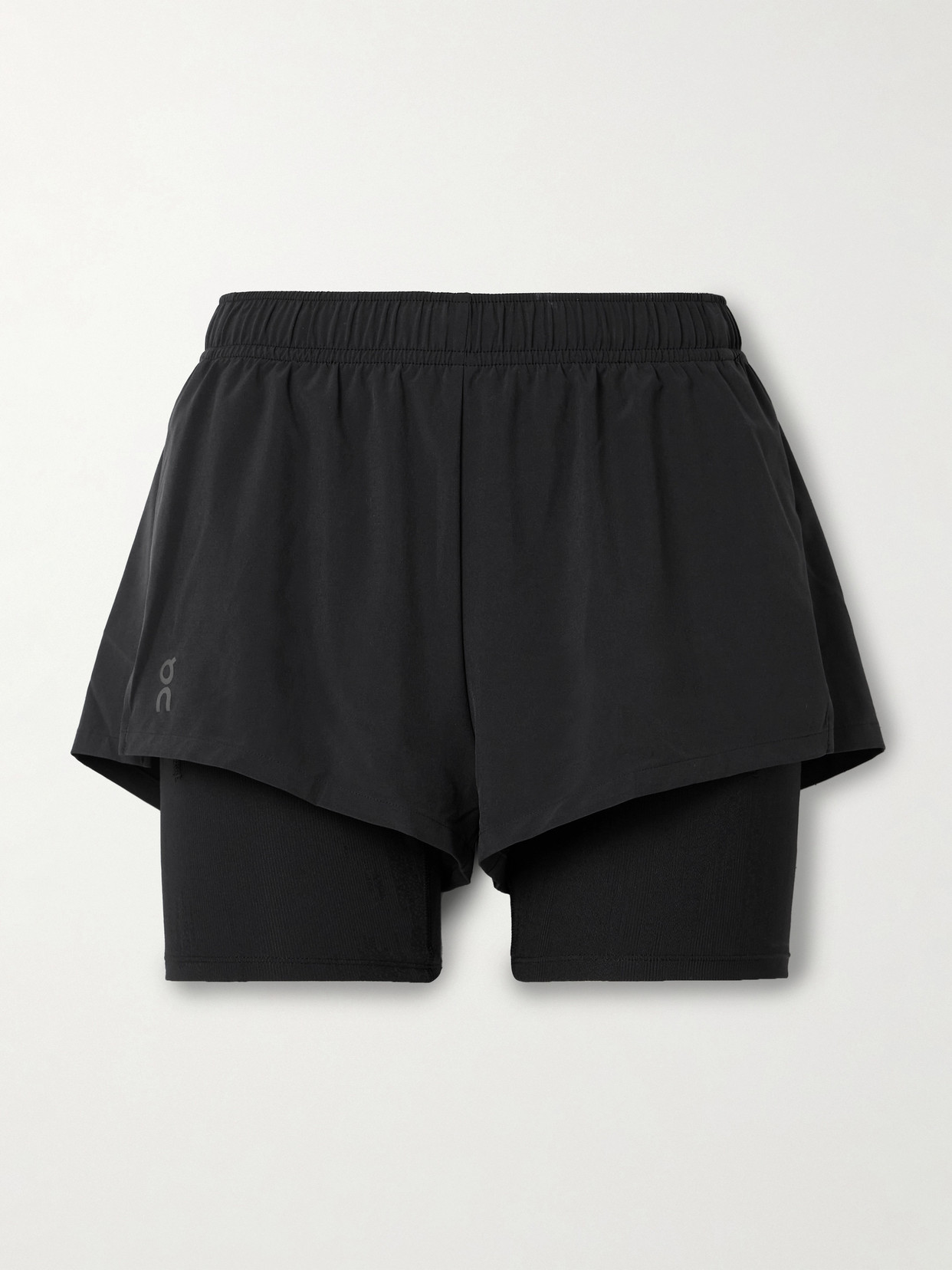 On Pace Layered Shell And Stretch Shorts In Black