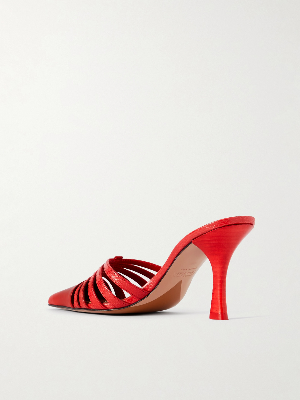 Paris Texas Nadia 85 Lizard Print Leather Mules In Red
