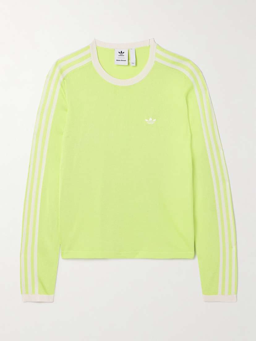 adidas Originals + Wales Bonner Striped Neon Recycled Knitted T-shirt - x large