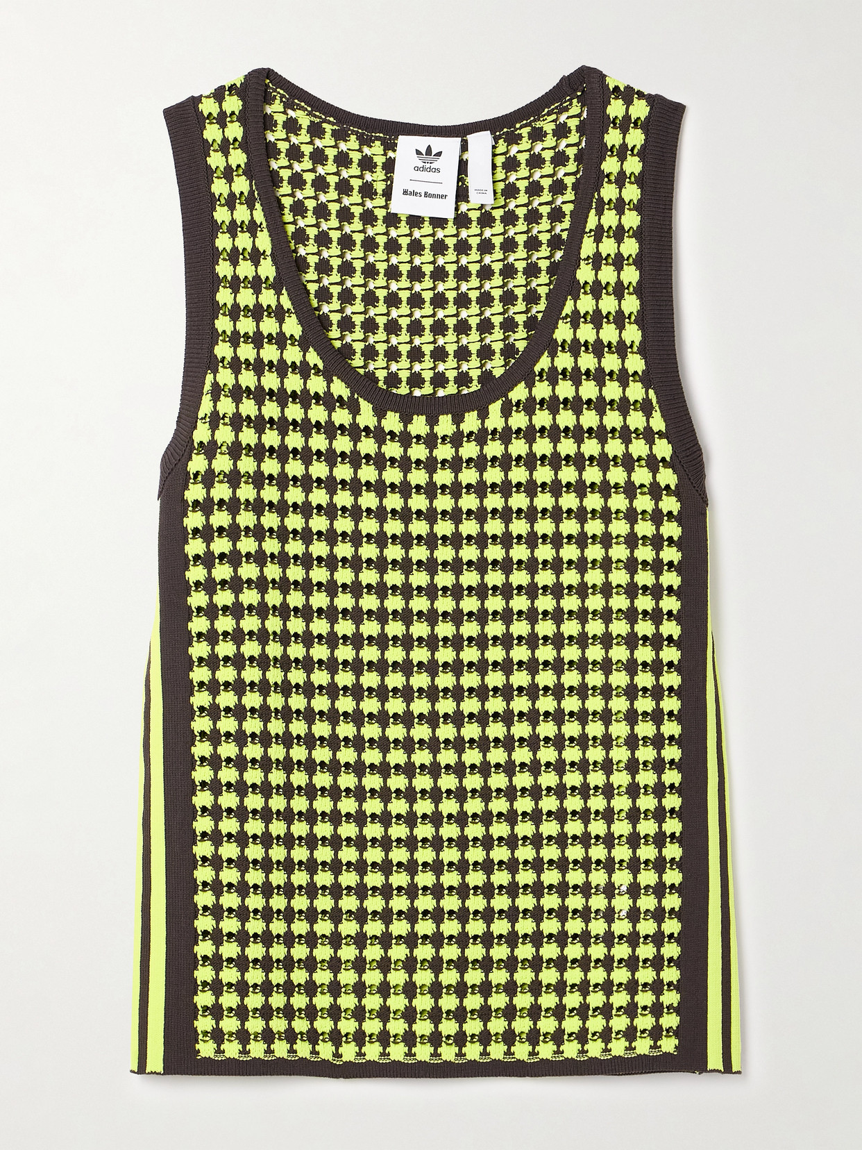 adidas Originals - + Wales Bonner Striped Recycled Crocheted Tank - Brown