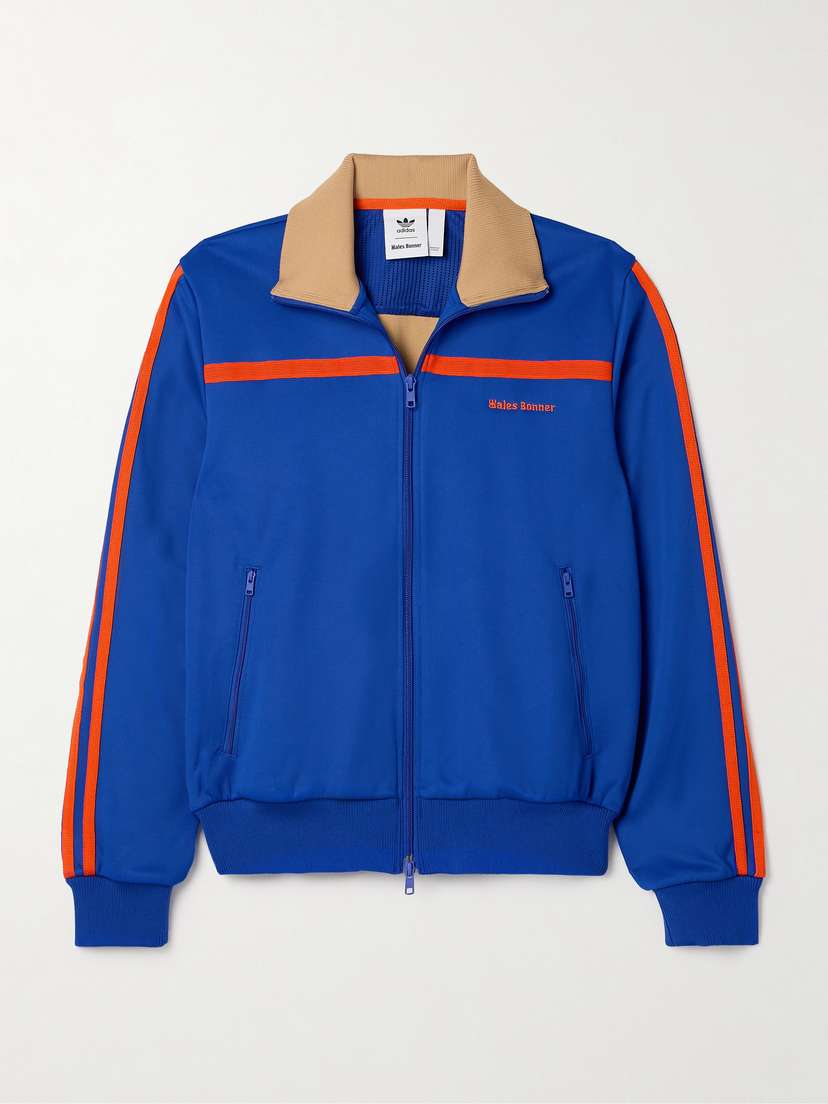 adidas Originals + Wales Bonner Embroidered Striped Recycled Tech-jersey Track Jacket