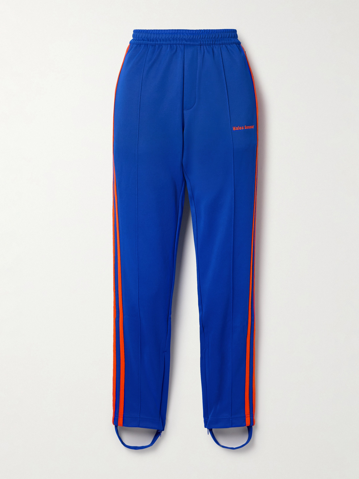 Shop Adidas Originals + Wales Bonner Embroidered Striped Recycled-jersey Track Pants In Blue