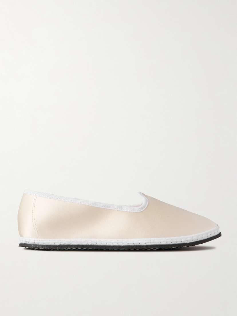 Vibi Venezia Grosgrain-trimmed Satin Ballet Flats