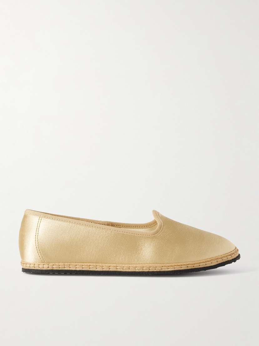Vibi Venezia Grosgrain-trimmed Satin Slippers