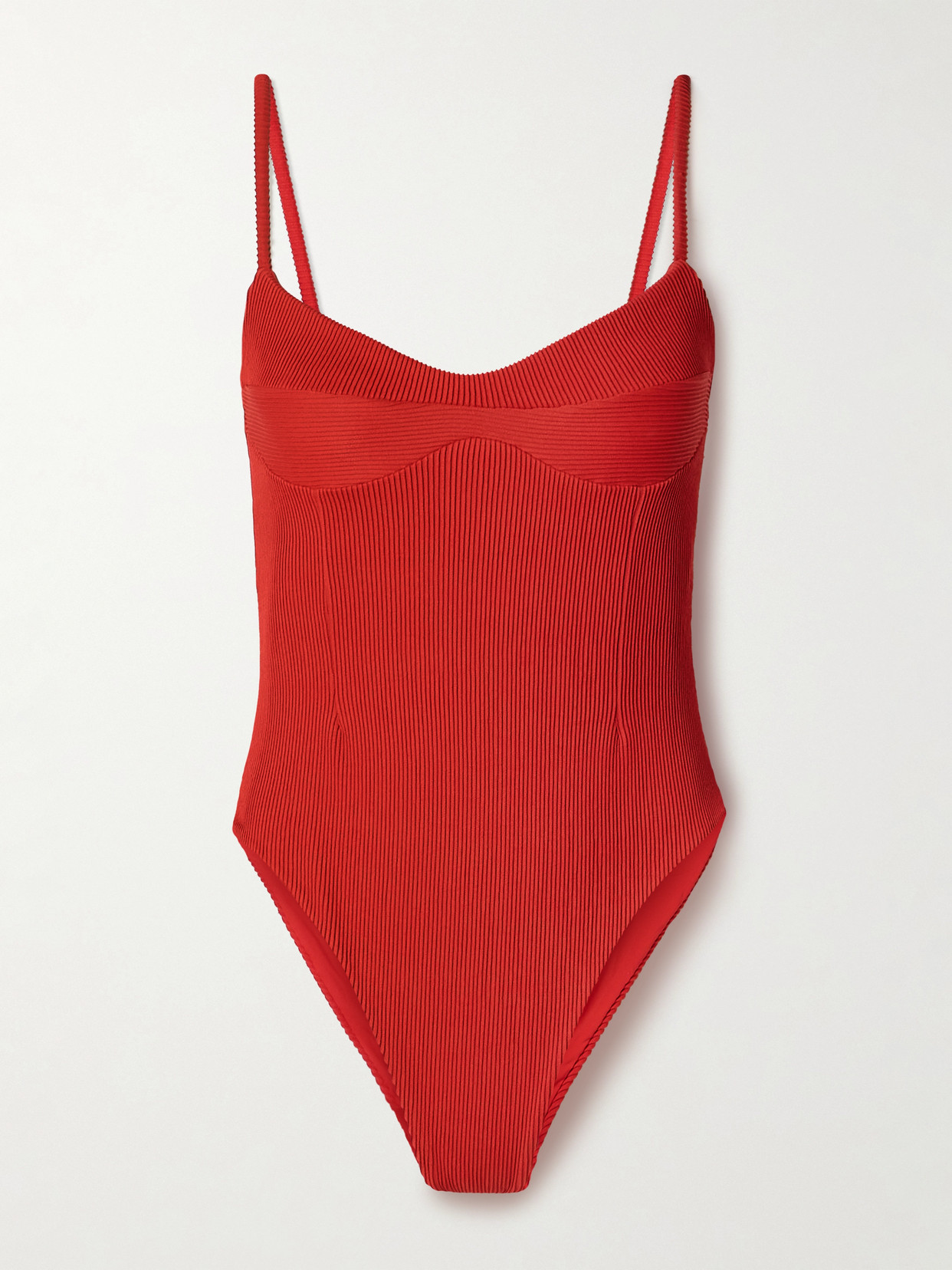 Haight Monica Ribbed Swimsuit In Red