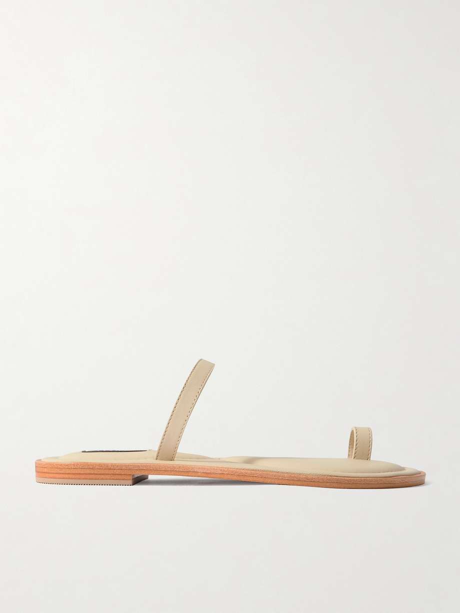 A.EMERY's cream 'Turi' sandals have an understated, minimal profile that'll serve you well for years. They’re handcrafted from leather and have padded suede footbeds for optimal comfort. The soft 'Eggshell’ color will coordinate with any outfit.