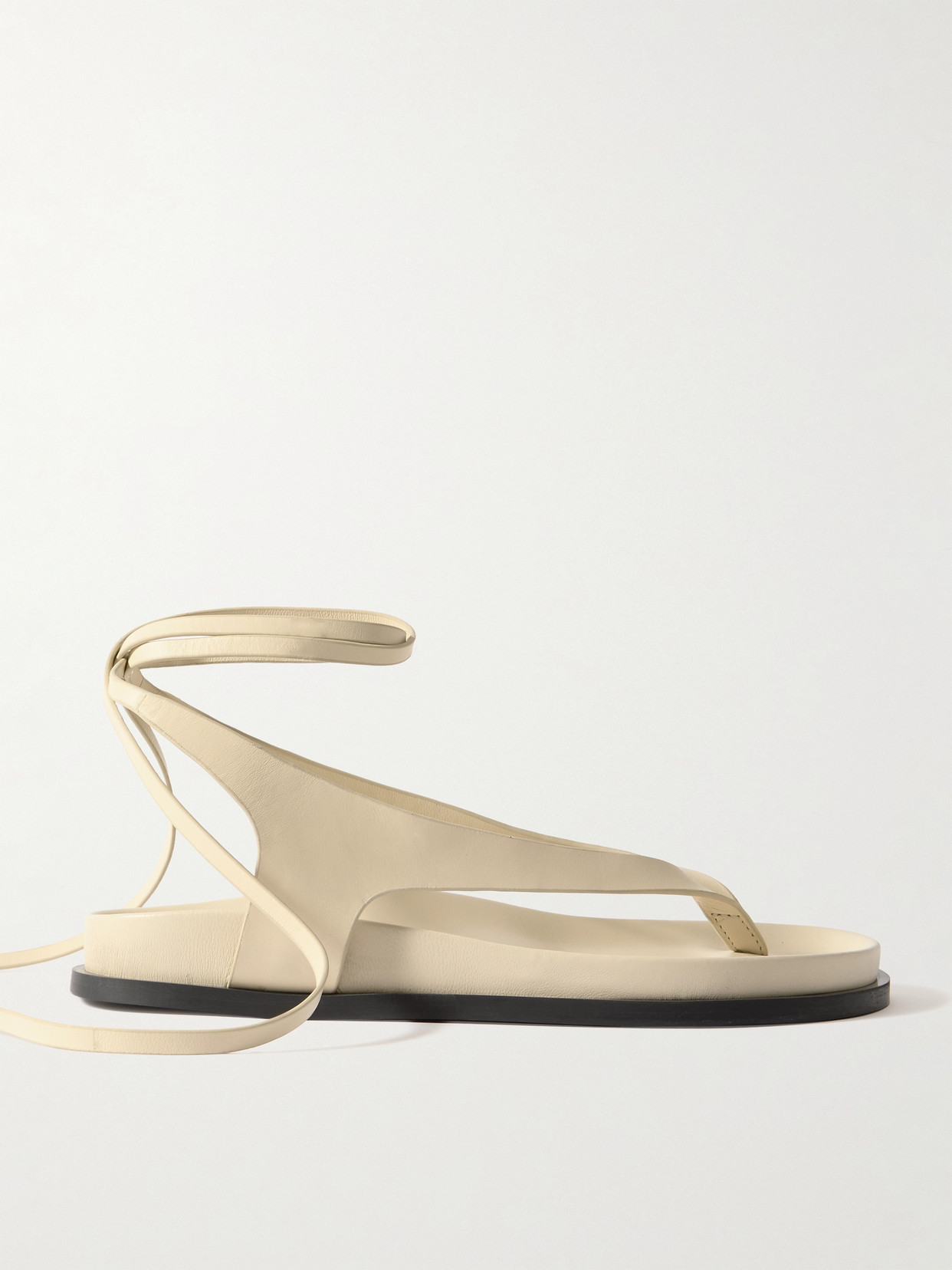 A.emery Shel Lace-up Leather Sandals In Cream