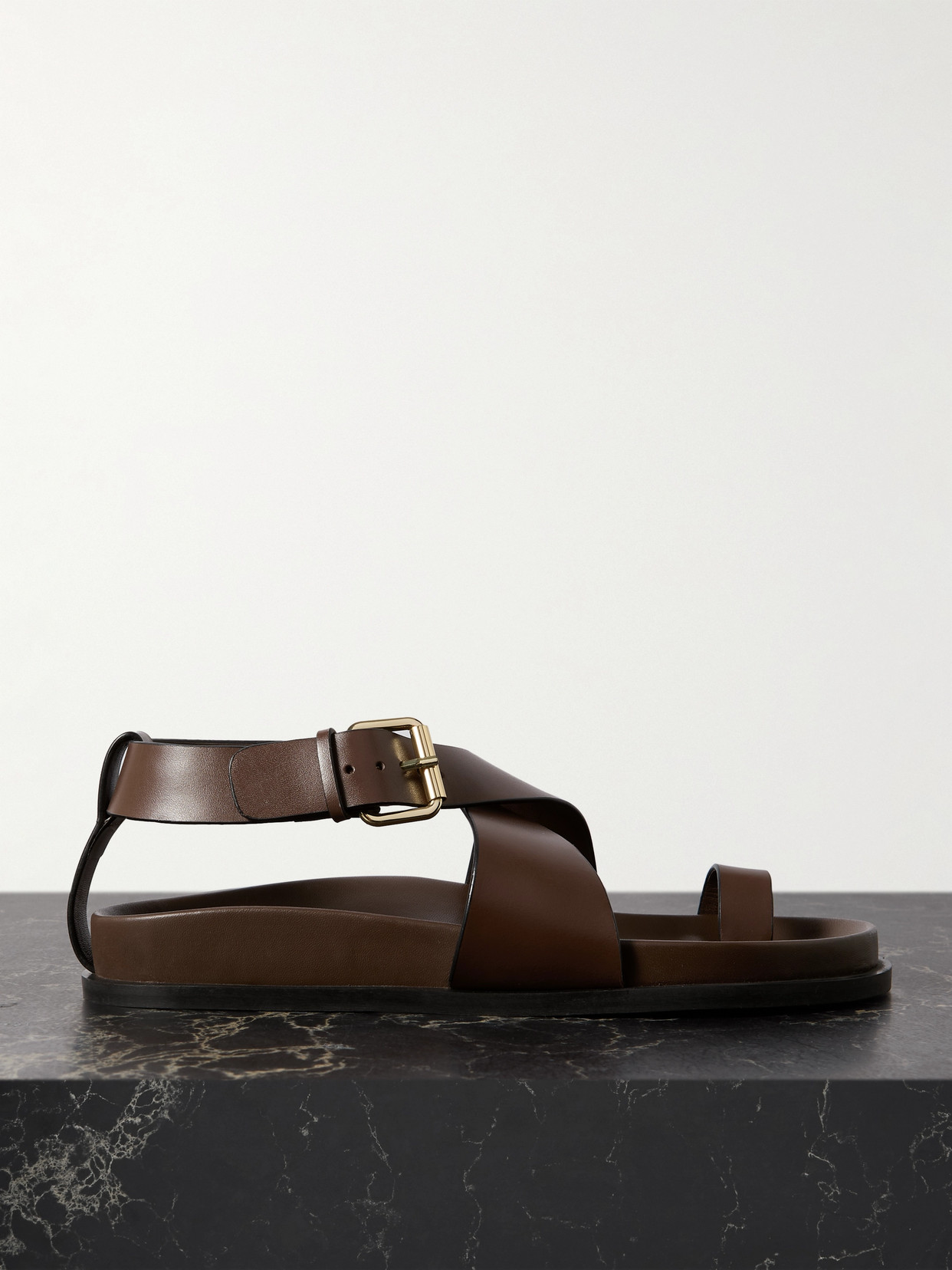 A Emery - Dula Leather Sandals - Brown