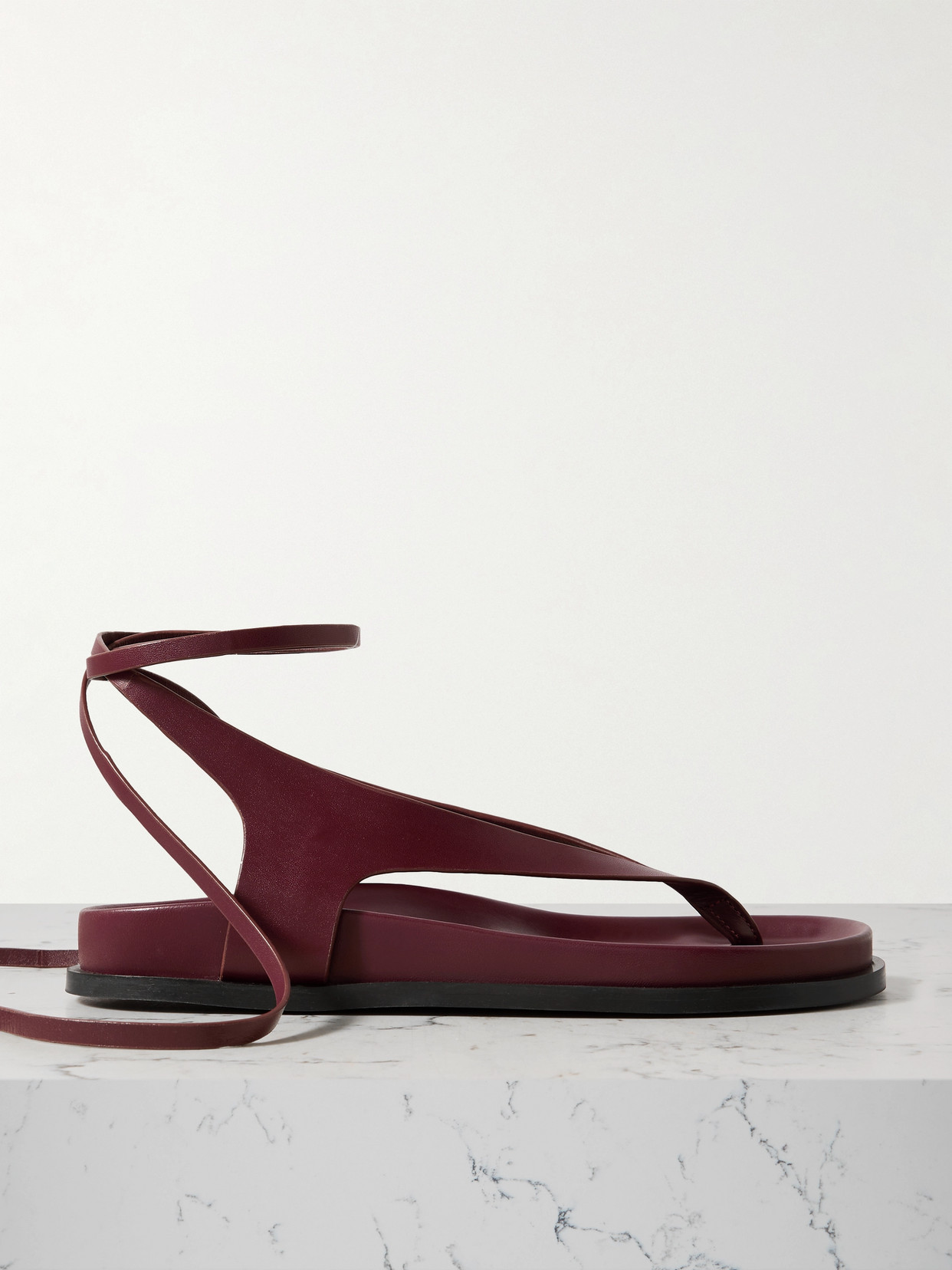 A.emery Shel Leather Sandals In Burgundy