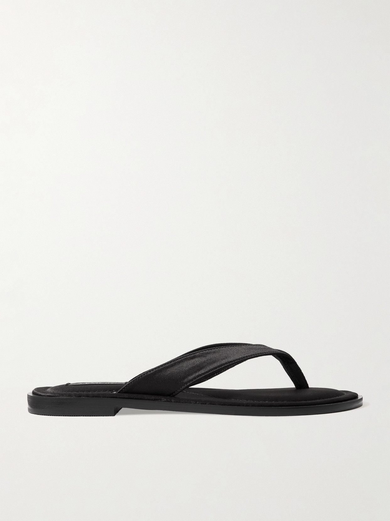 A.emery Morgan Satin Flip Flops In Black