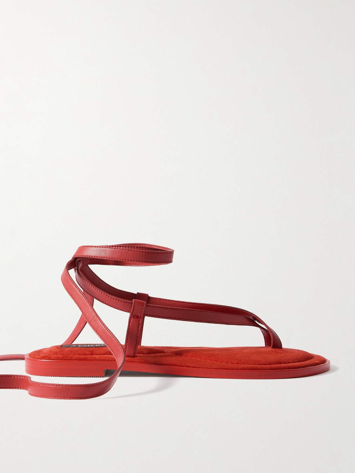 A Emery - Elliot Lace-up Leather Sandals - Red