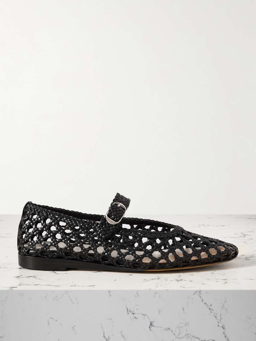 Le Monde Béryl Woven Leather Mary Jane Ballet Flats