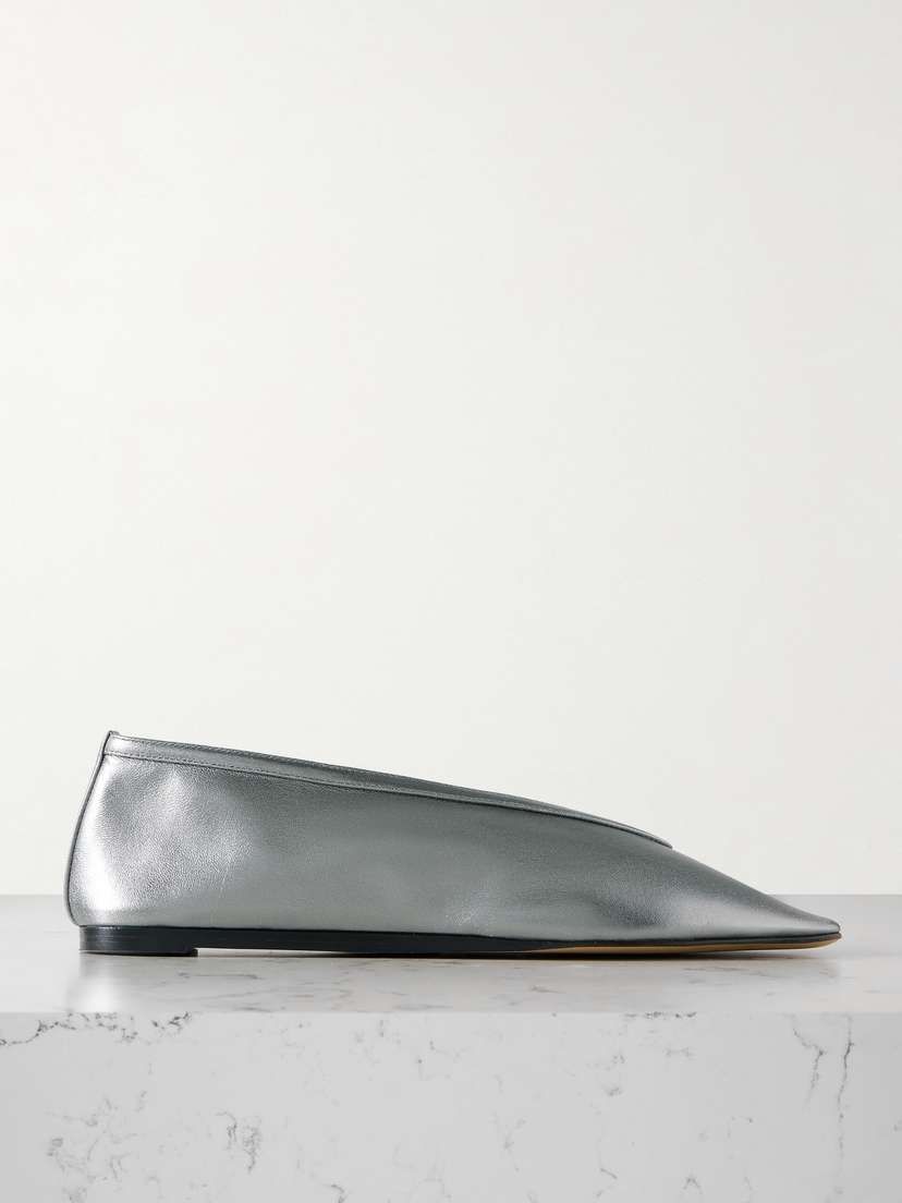 Le Monde Béryl Luna Metallic Leather Ballet Flats