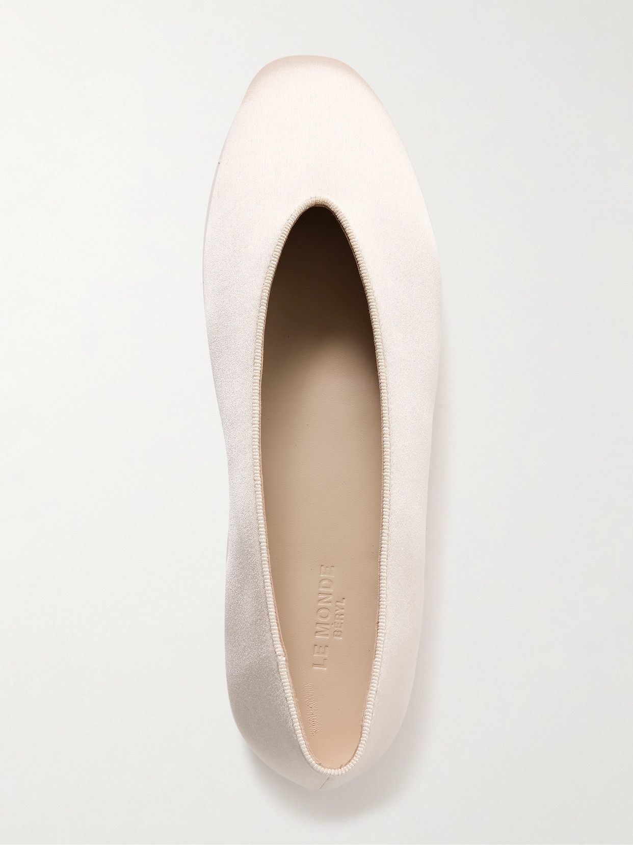 Le Monde Beryl Regency Grosgrain-trimmed Satin Ballet Flats In Neutrals