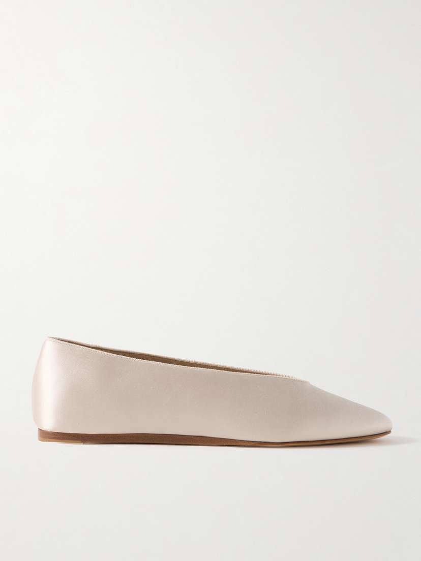 Le Monde Béryl Regency Grosgrain-trimmed Satin Ballet Flats