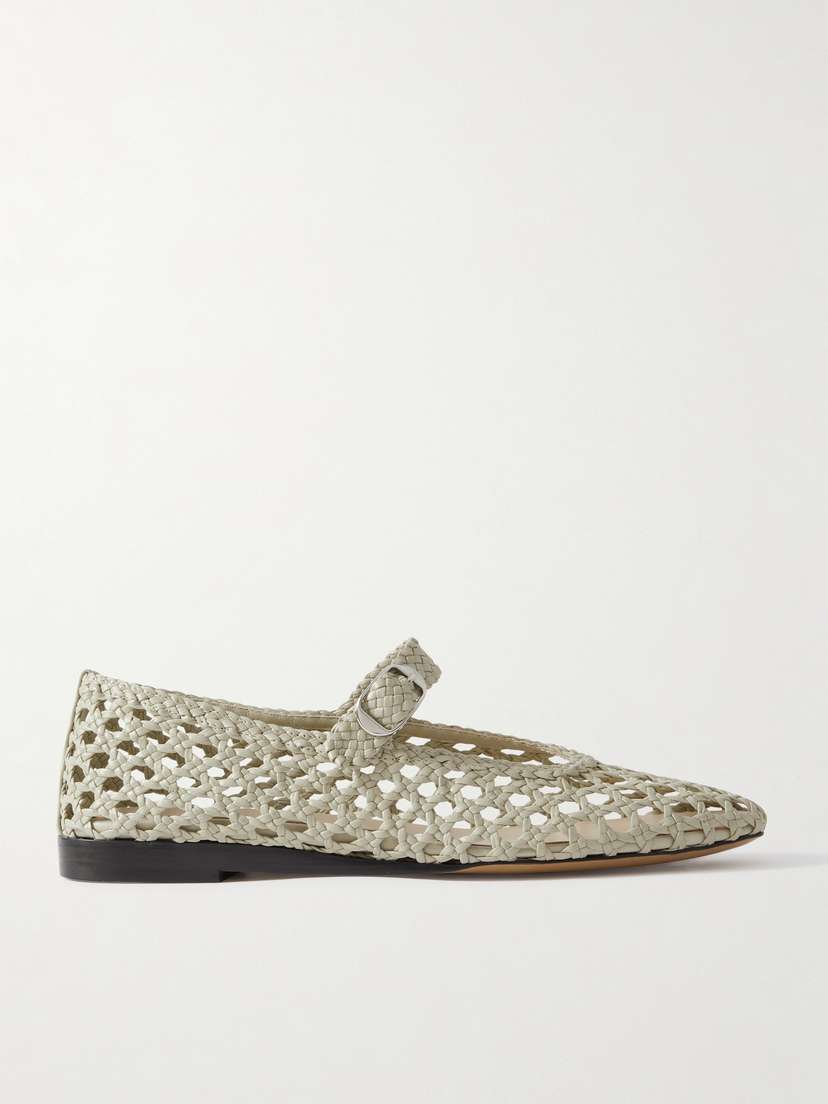 Le Monde Béryl Woven Leather Mary Jane Ballet Flats