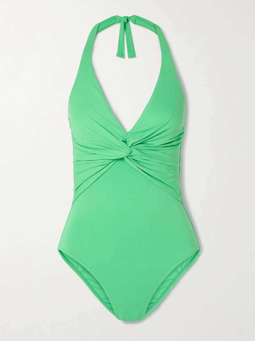 Melissa Odabash Zanzibar Ruched Halterneck Swimsuit