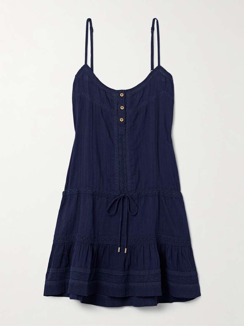 Melissa Odabash Kelly Crocheted Lace-trimmed Cotton Mini Dress - x large