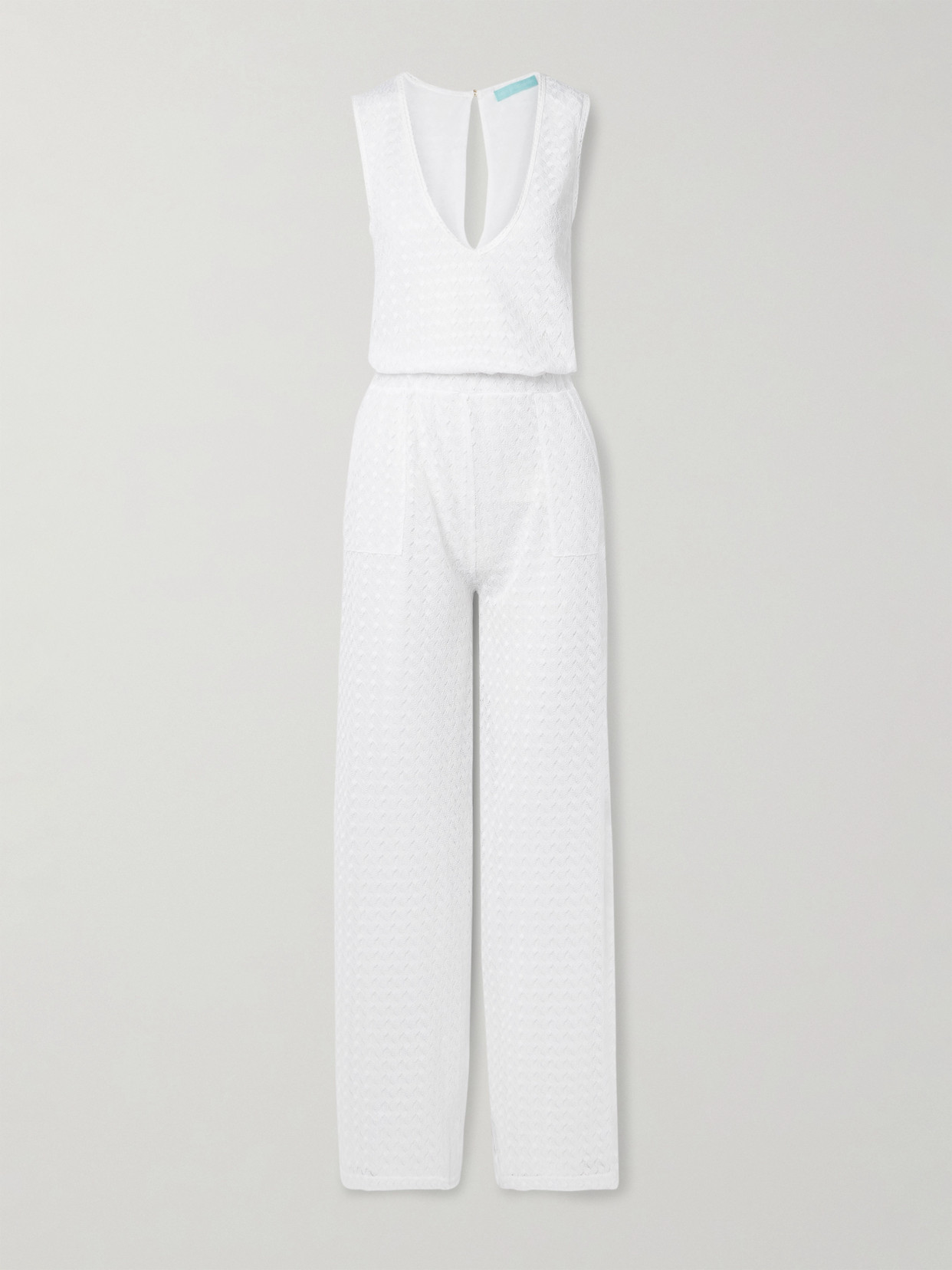 Melissa Odabash Gracie Crocheted Jumpsuit In White