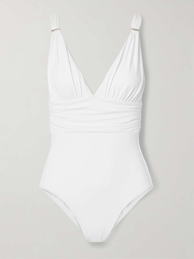 Melissa Odabash Panarea Embellished Ruched Swimsuit