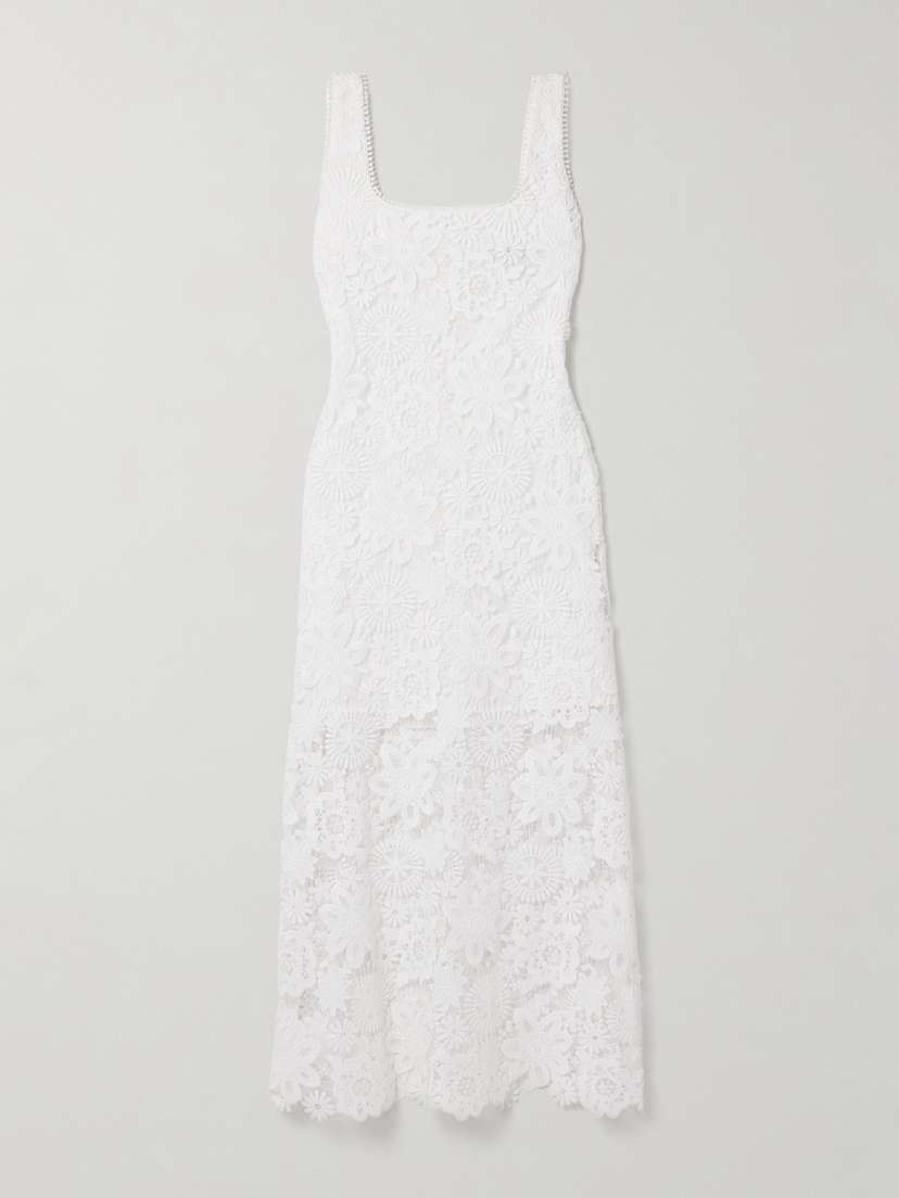 WAIMARI Kim Guipure Lace Midi Dress