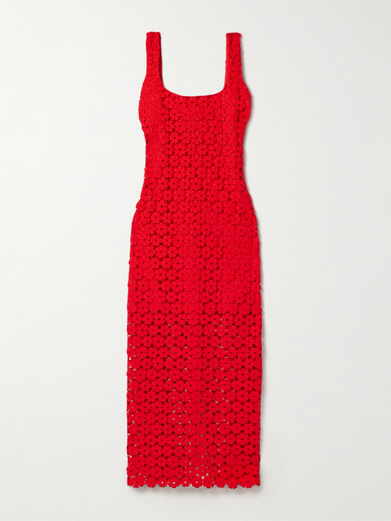 Waimari + Net Sustain Jill Guipure Lace Maxi Dress In Red