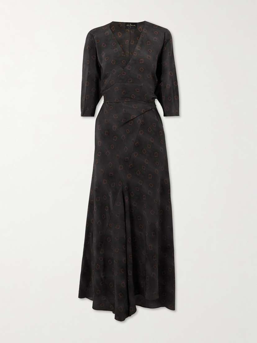 Cortana Tarantella Printed Silk Midi Wrap Dress