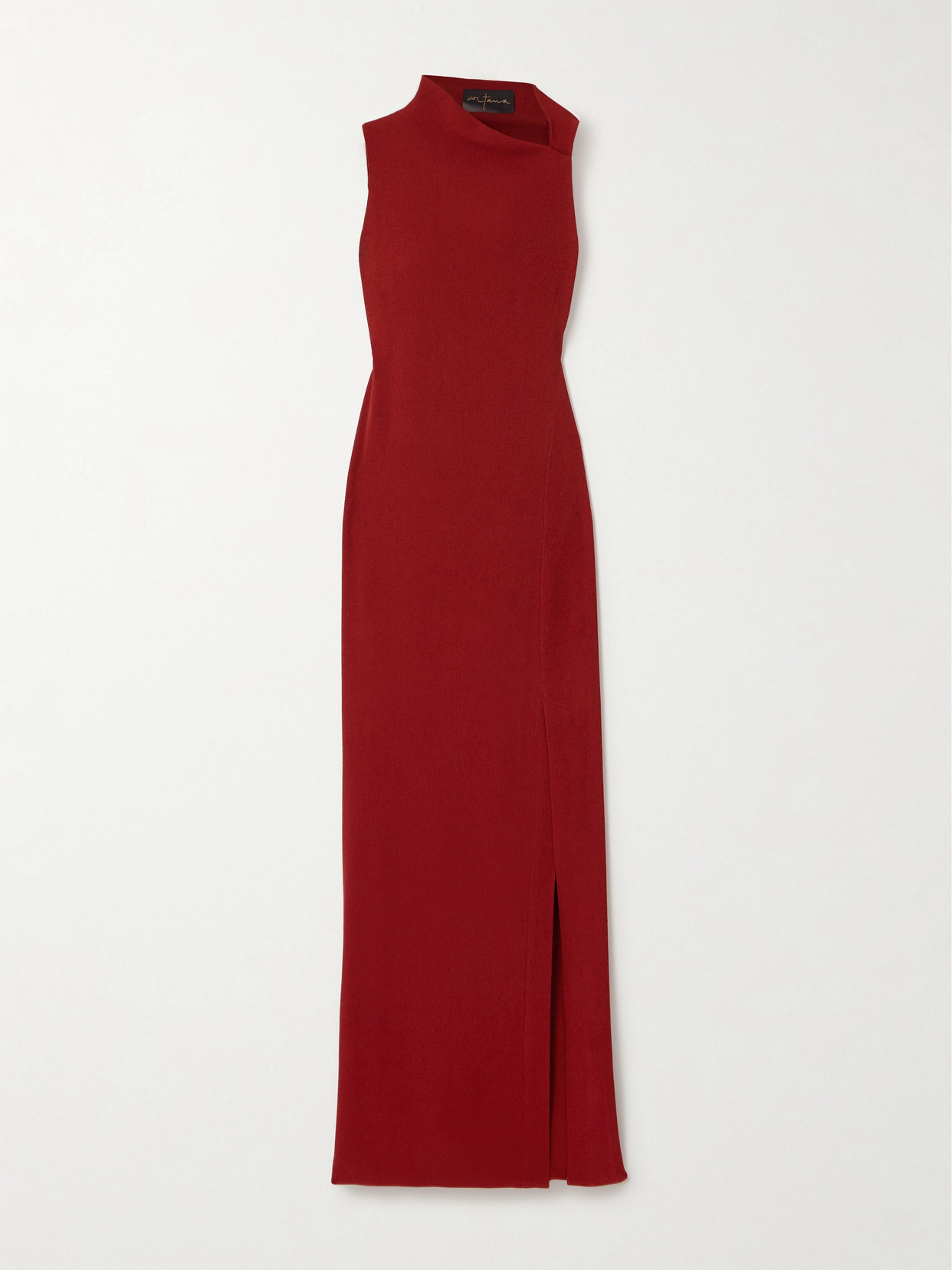 Cortana + Net Sustain Fiona Asymmetric Silk-blend Maxi Dress In Red