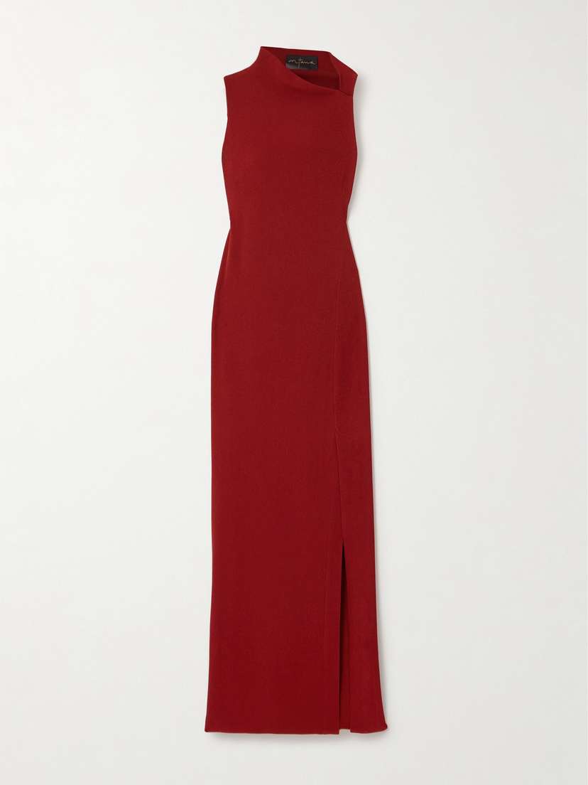 Cortana Fiona Asymmetric Silk-blend Maxi Dress