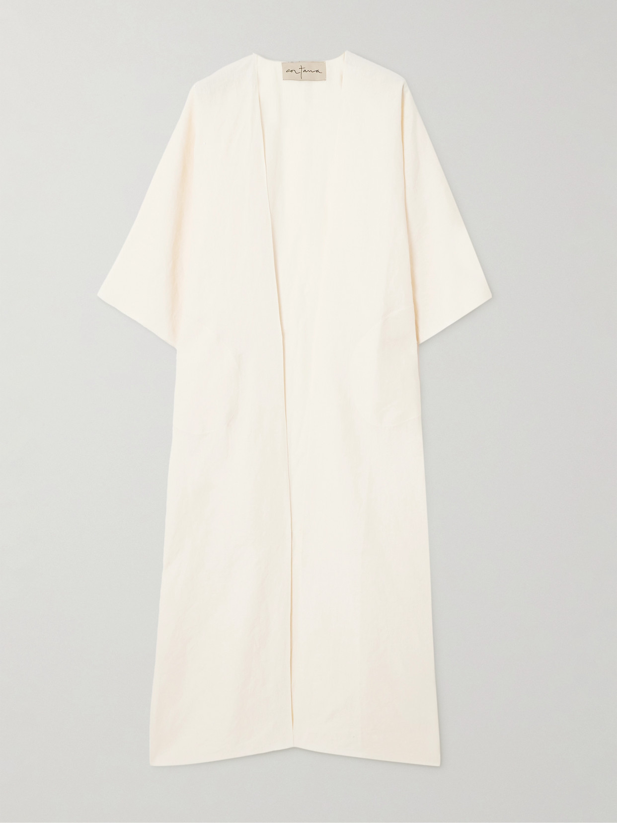 Cortana Bambina Linen Coat In Ivory