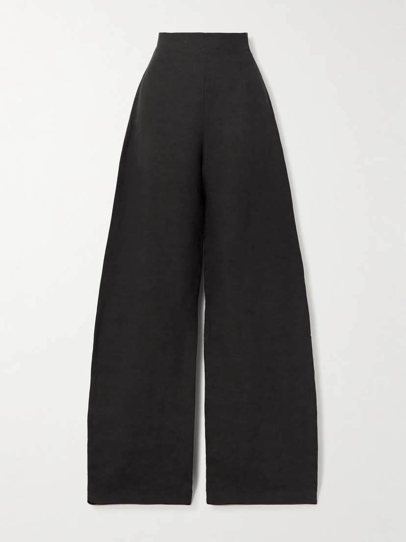 Cortana Fania Linen And Wool-blend Wide-leg Pants