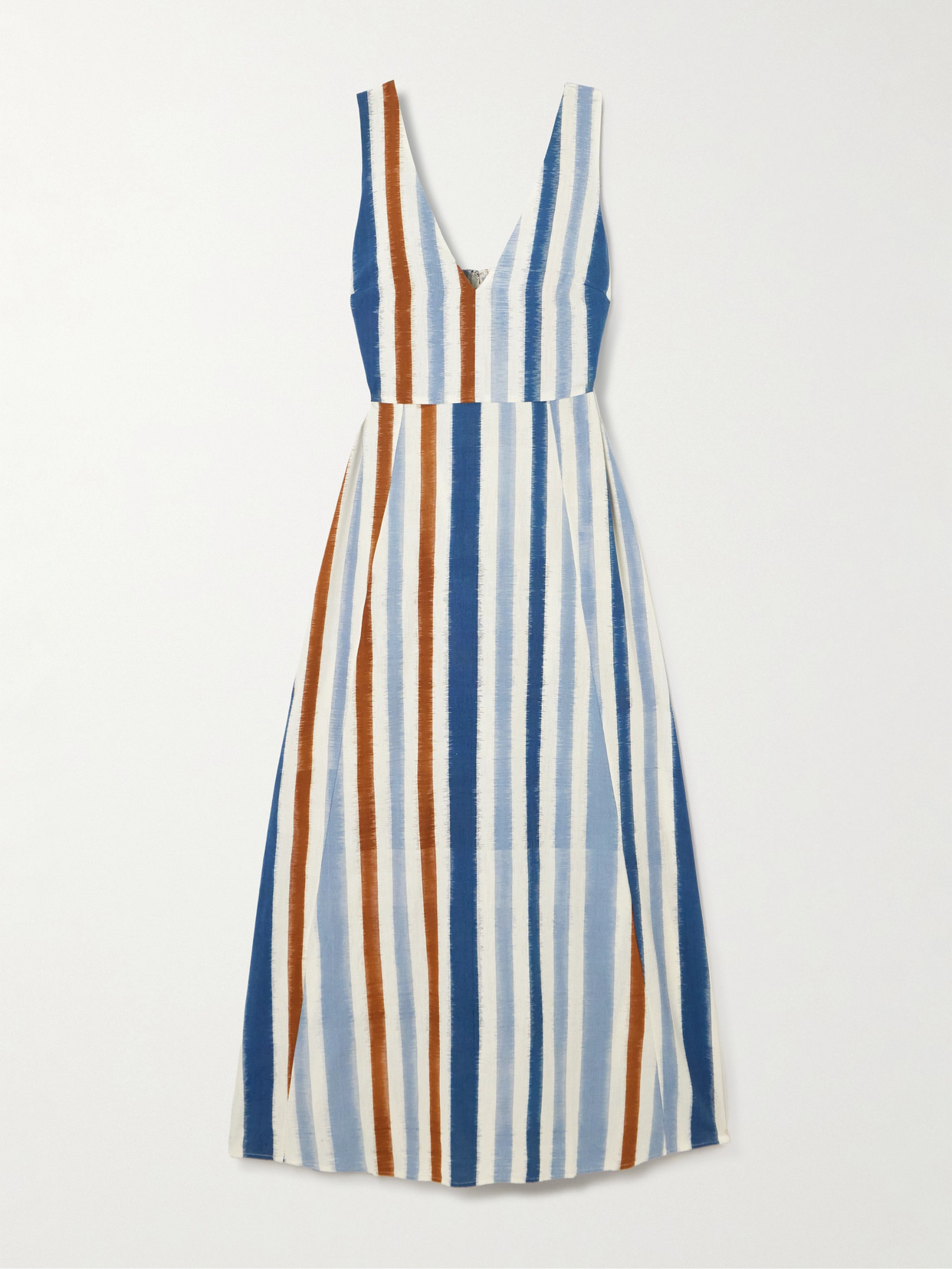 Emporio Sirenuse + Net Sustain Nellie French Striped Cotton Maxi Dress In Blue