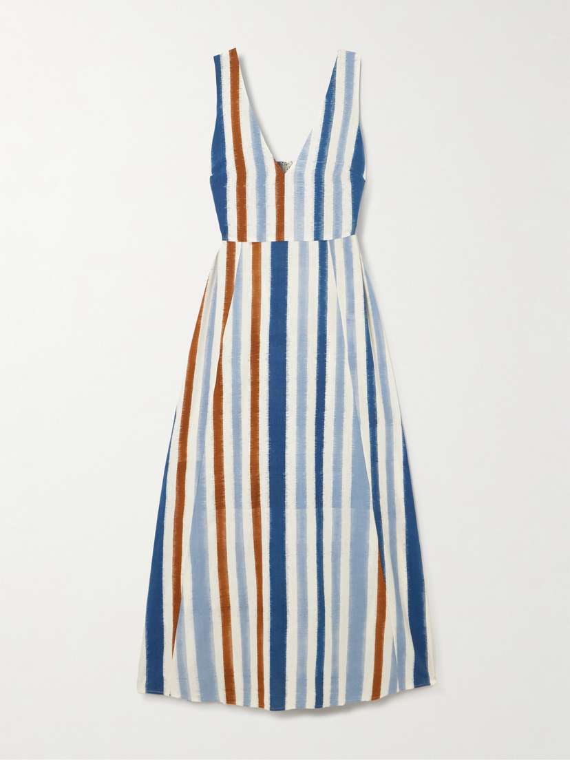 Emporio Sirenuse Nellie French Striped Cotton Maxi Dress