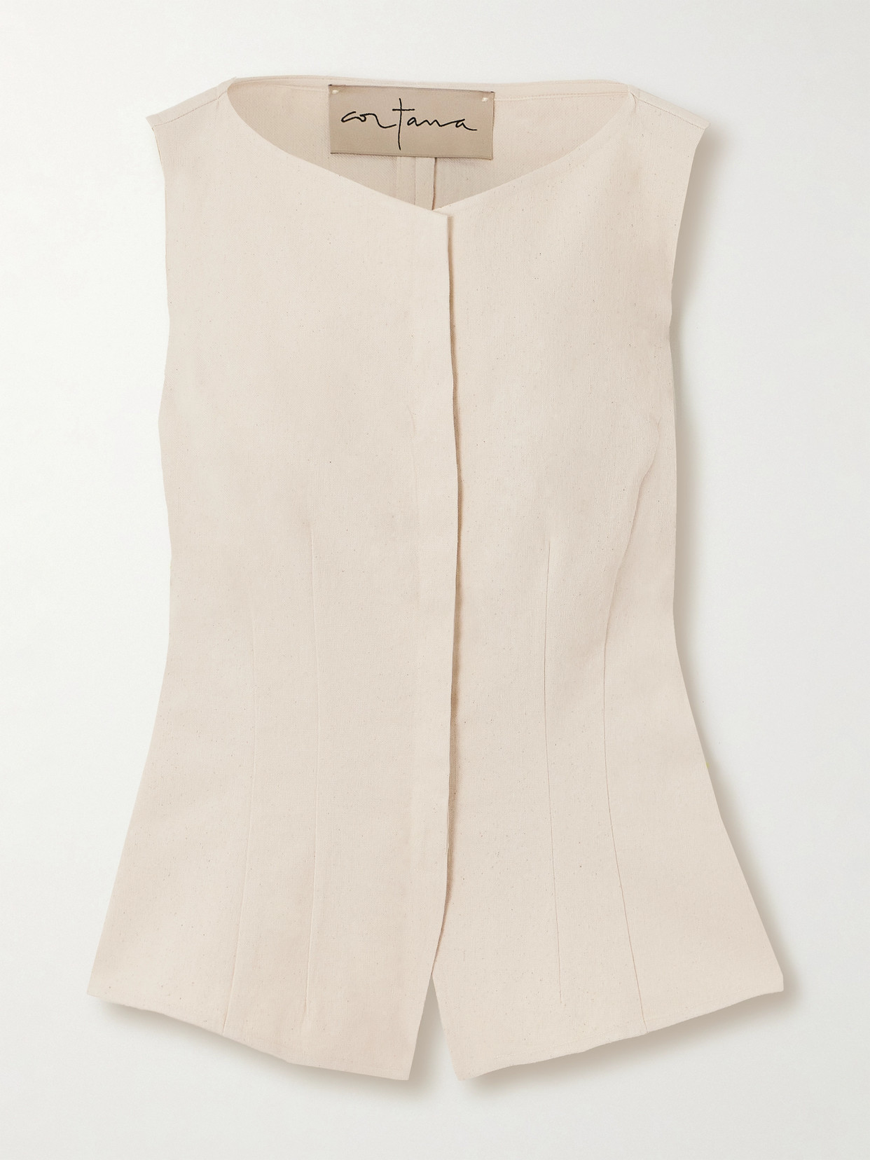 Cortana + Net Sustain Cotton-blend Canvas Vest In Ivory