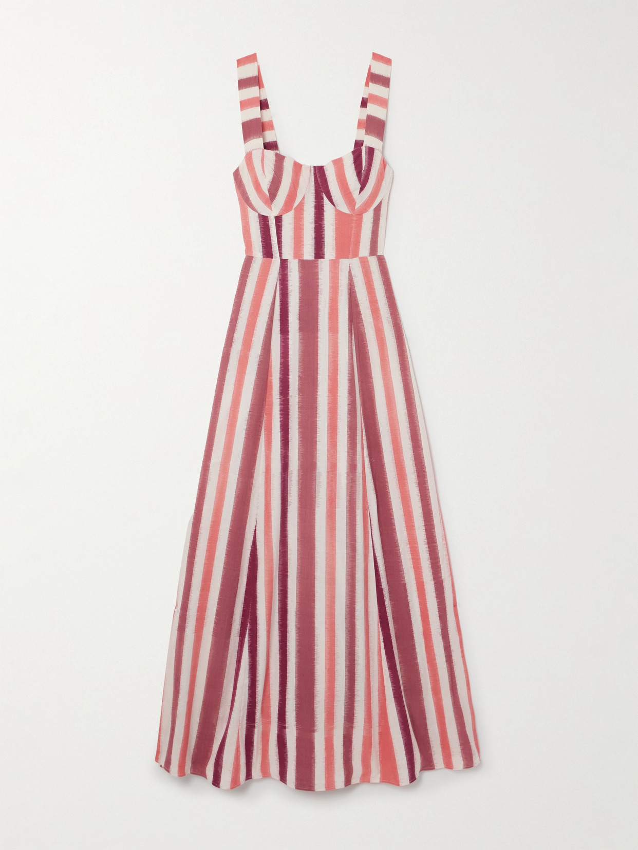 Emporio Sirenuse + Net Sustain Azzurra Striped Cotton Maxi Dress In Pink